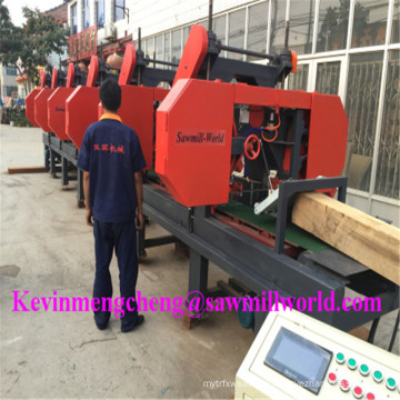 CNC Automatic Wood Cutting Machine 6 Heads Horizontal Band Saw